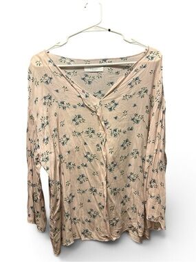 Rails Blush Pink Floral Button-Down Long Sleeve Top